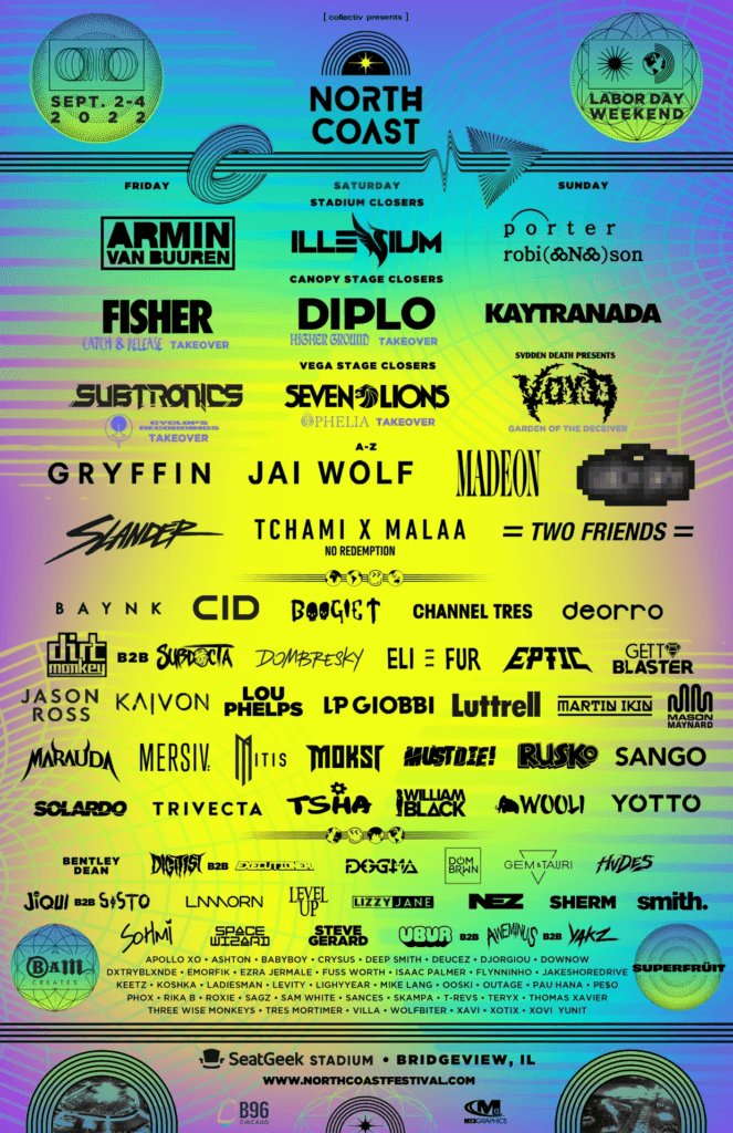 north coast music festival 2022 lineup poster