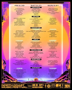 North Coast Music Festival 2024 Lineup poster image