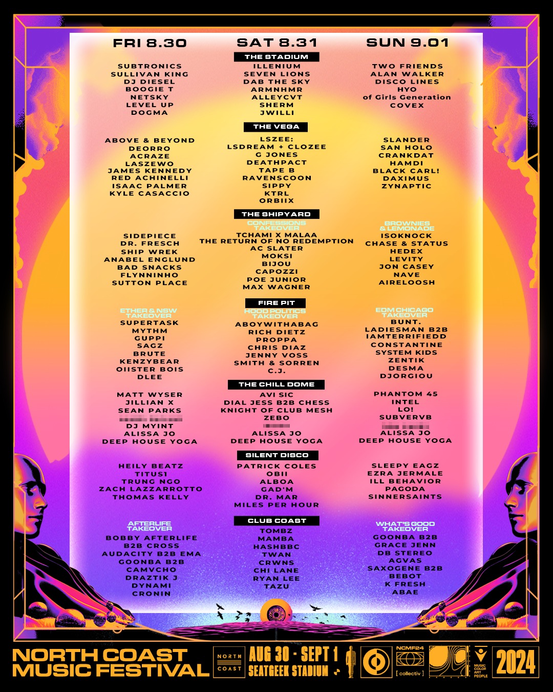 North Coast Music Festival 2024 lineup poster