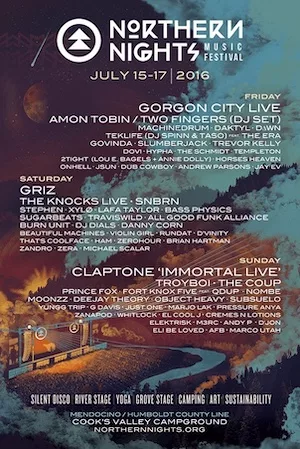 Northern Nights Music Festival 2016 Lineup poster image