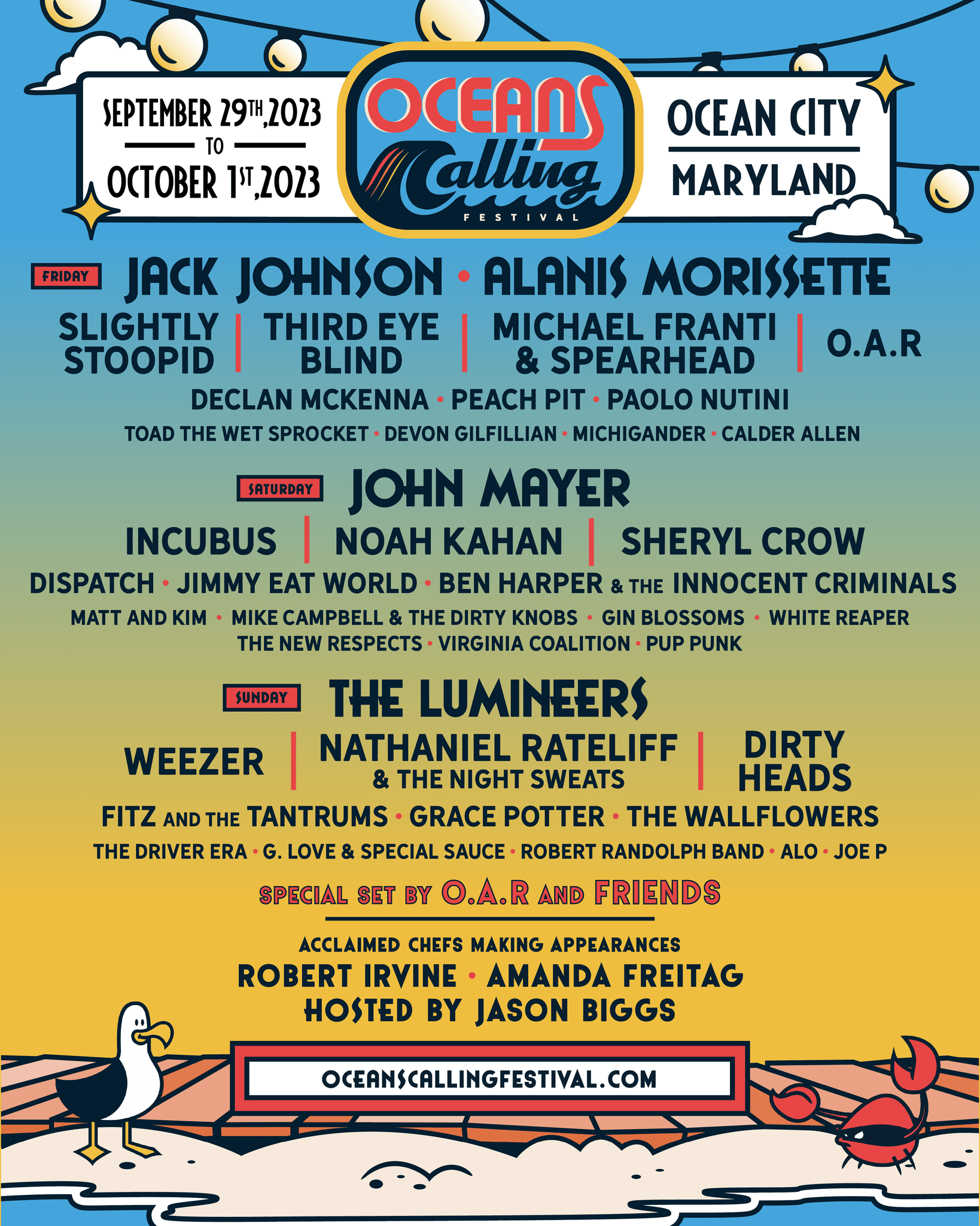 Oceans Calling Festival lineup poster