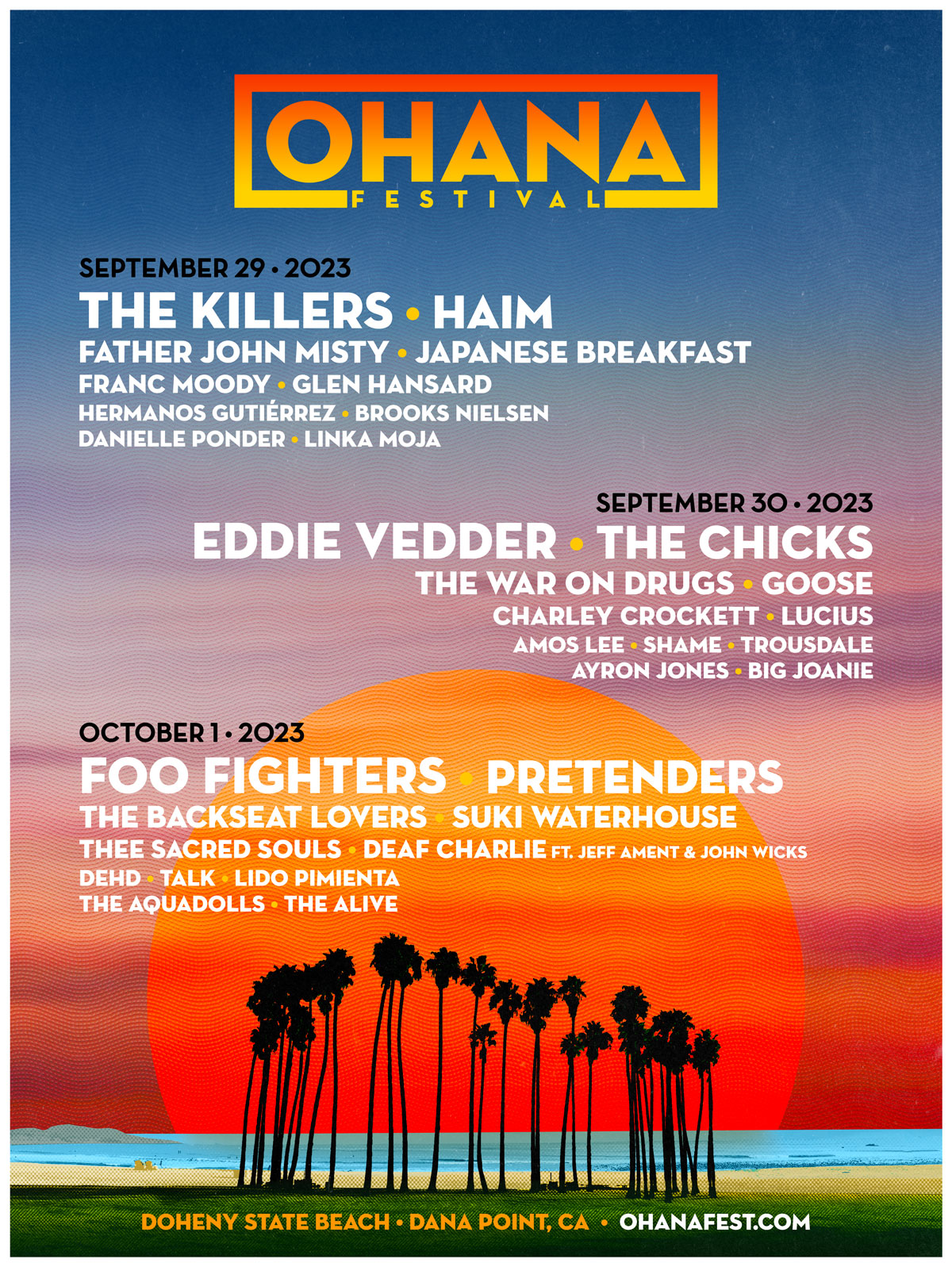 Ohana Festival lineup poster
