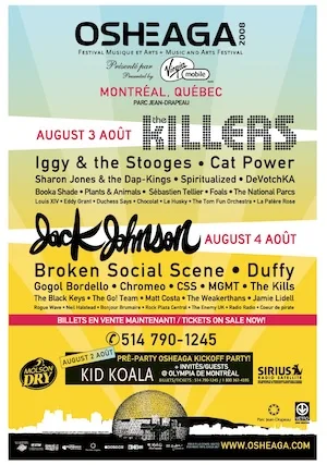 OSHEAGA Music & Arts Festival 2008 Lineup poster image