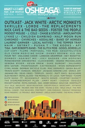 OSHEAGA Music & Arts Festival 2014 Lineup poster image