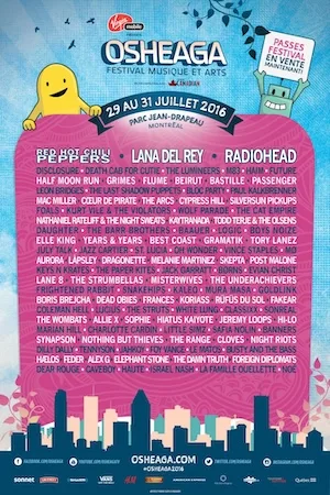 OSHEAGA Music & Arts Festival 2016 Lineup poster image