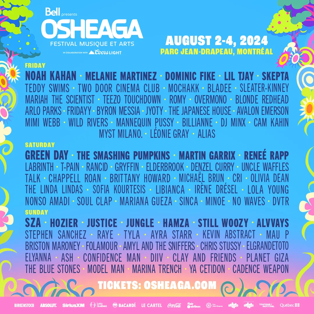 OSHEAGA Music & Arts Festival Reveals 2024 Daily Lineup Grooveist