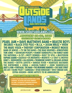 Outside Lands 2009 Lineup poster image