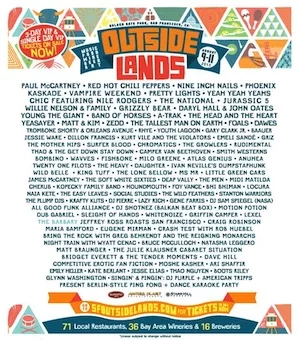 Outside Lands 2013 Lineup poster image