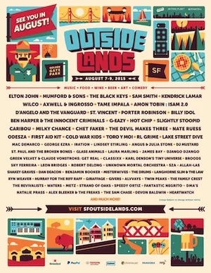 Outside Lands 2015 Lineup poster image