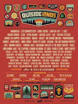 Outside Lands 2016 Lineup poster image