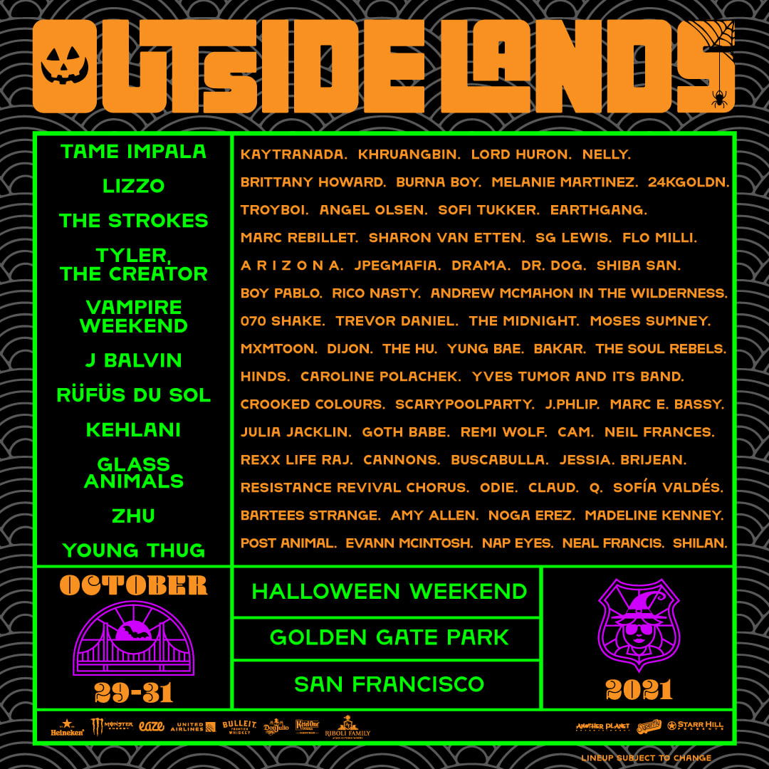 Outside Lands 2021 Lineup & Dates Announced Grooveist