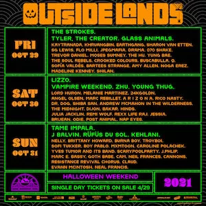 Outside Lands 2021 Lineup poster image