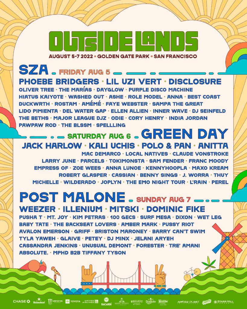 outside lands 2022 daily lineup