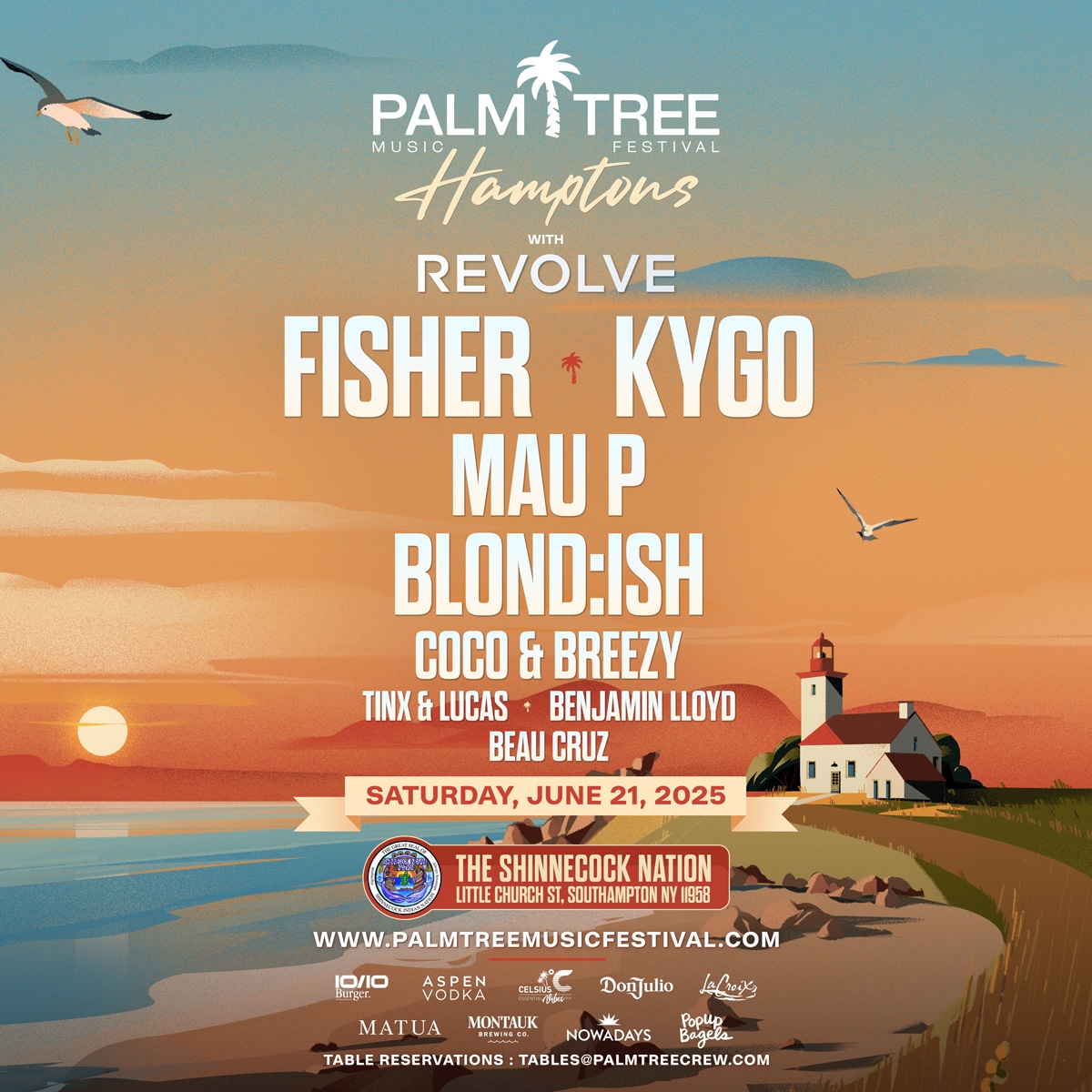Palm Tree Music Festival Hamptons 2025 lineup poster