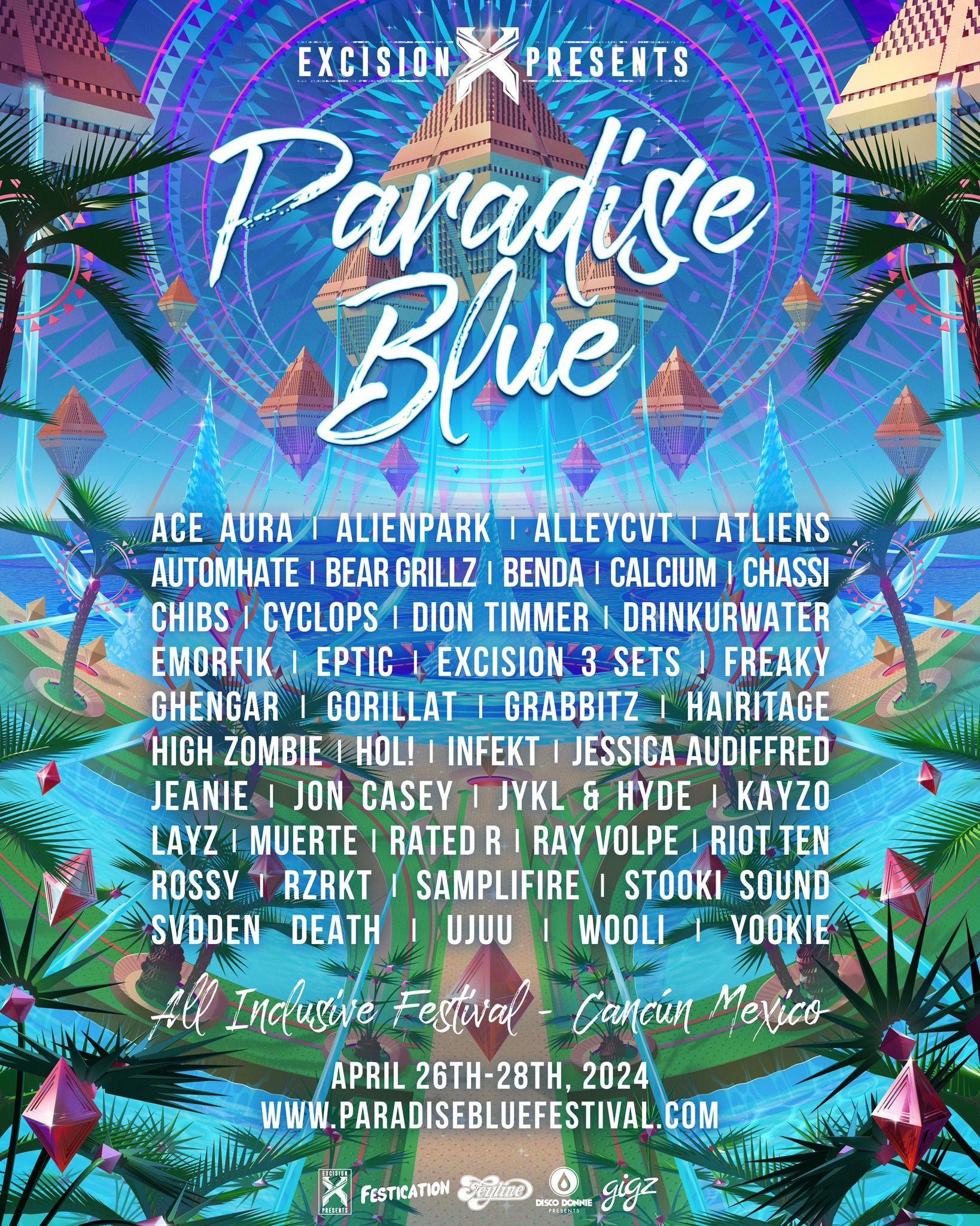 Paradise Blue lineup poster