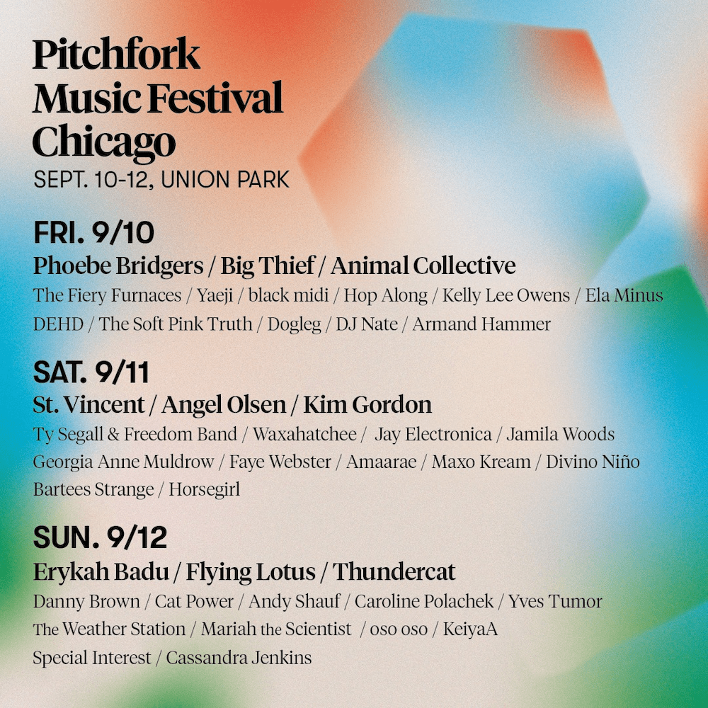 pitchfork music festival 2021 daily lineup