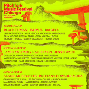 Pitchfork Music Festival 2024 Lineup poster image