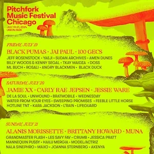 Pitchfork Music Festival 2024 Lineup poster image