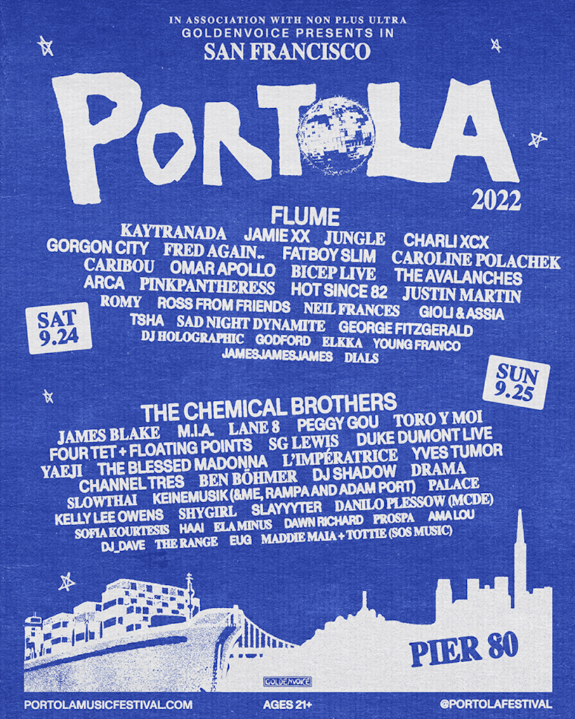 portola music festival 2022 lineup poster
