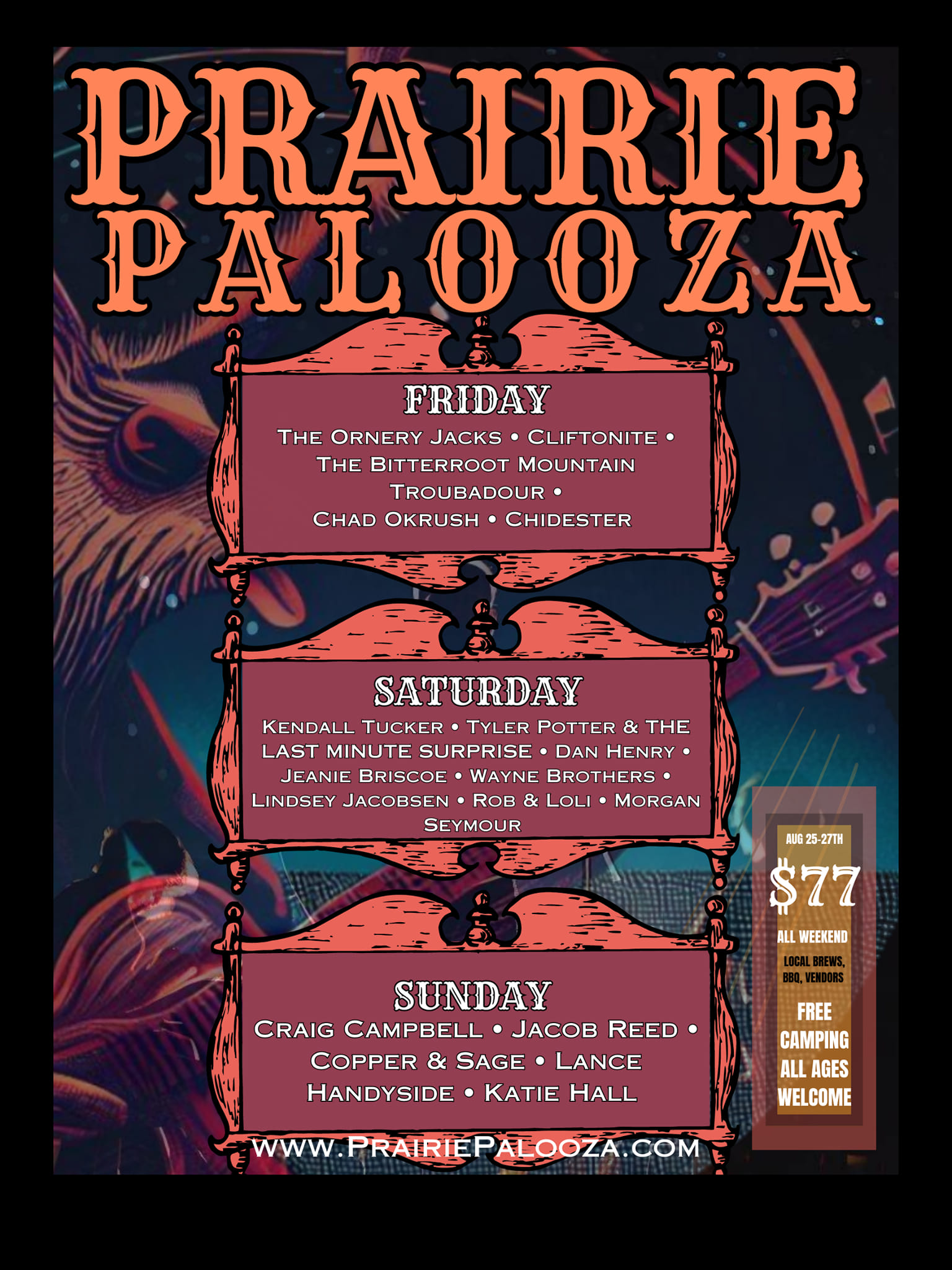 Prairie Palooza 2023 Lineup poster image