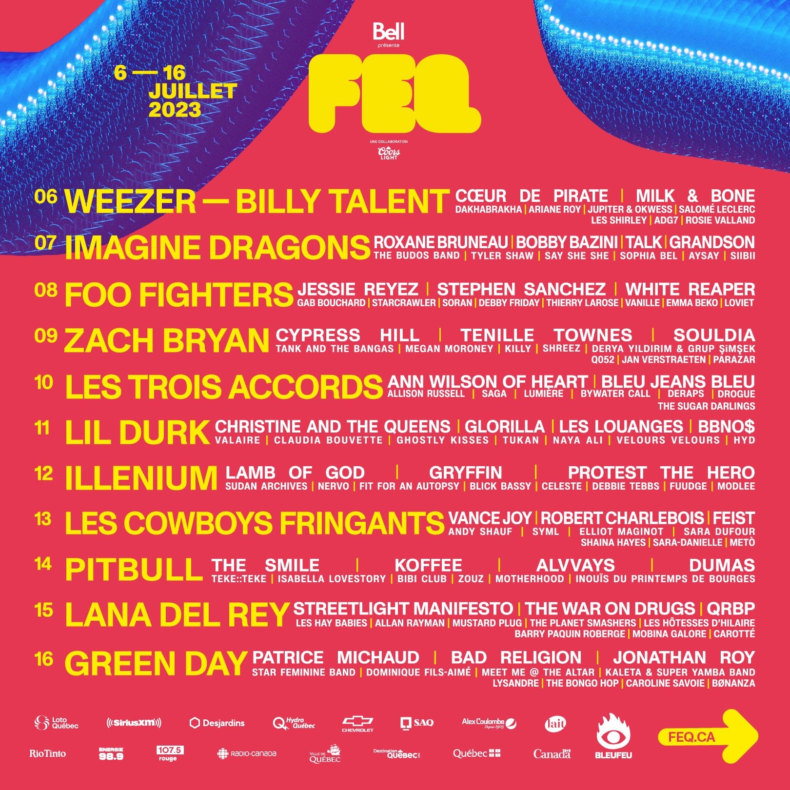 Québec Summer Festival 2023 lineup poster