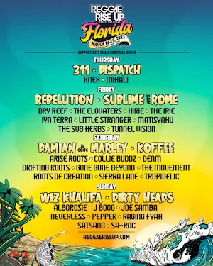 Reggae Rise Up Florida 2023 Lineup poster image