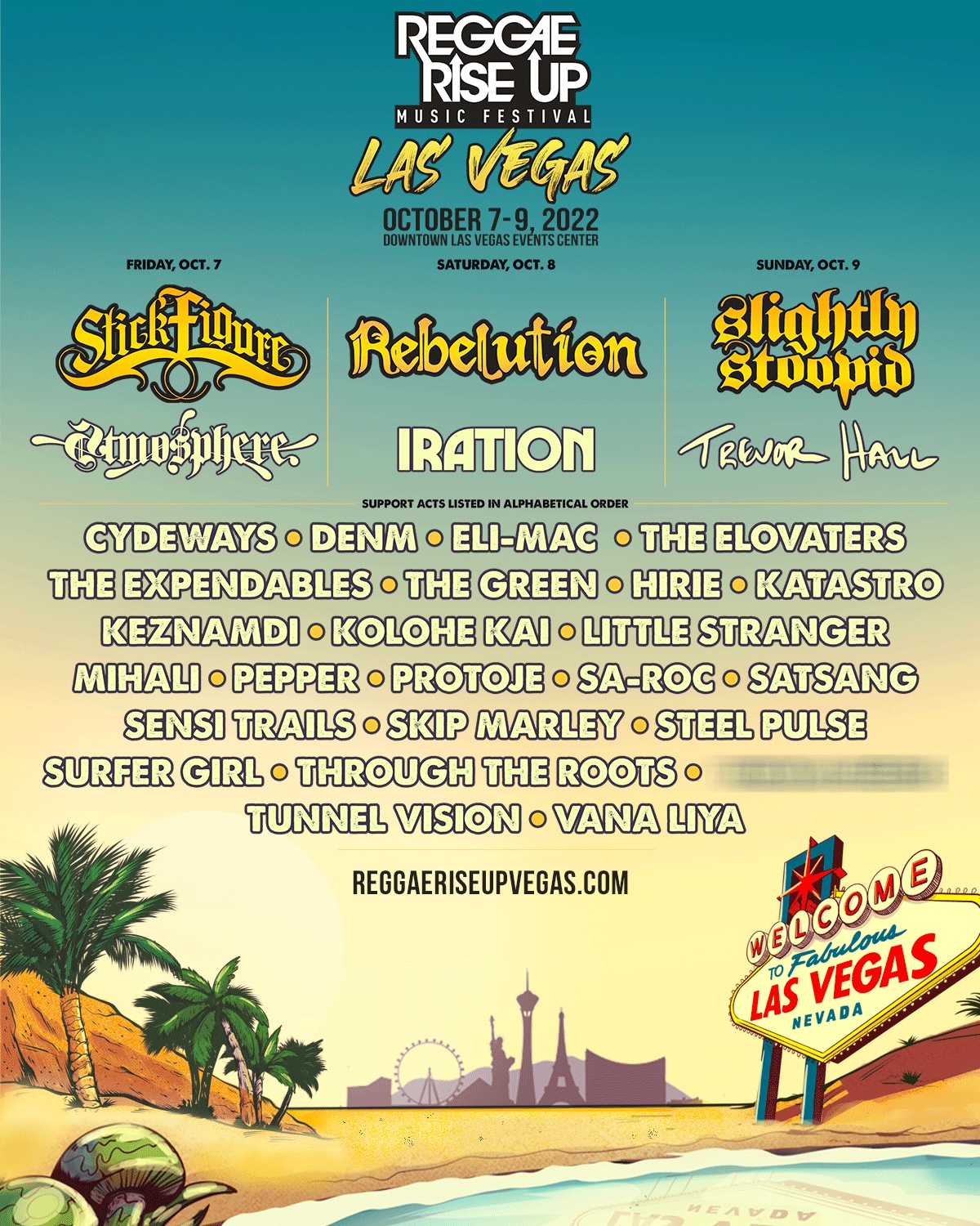 Reggae Rise Up Las Vegas 2022 lineup poster
