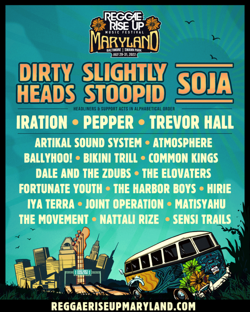reggae rise up maryland 2022 lineup poster