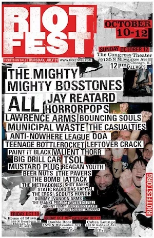 Riot Fest 2008 Lineup poster image