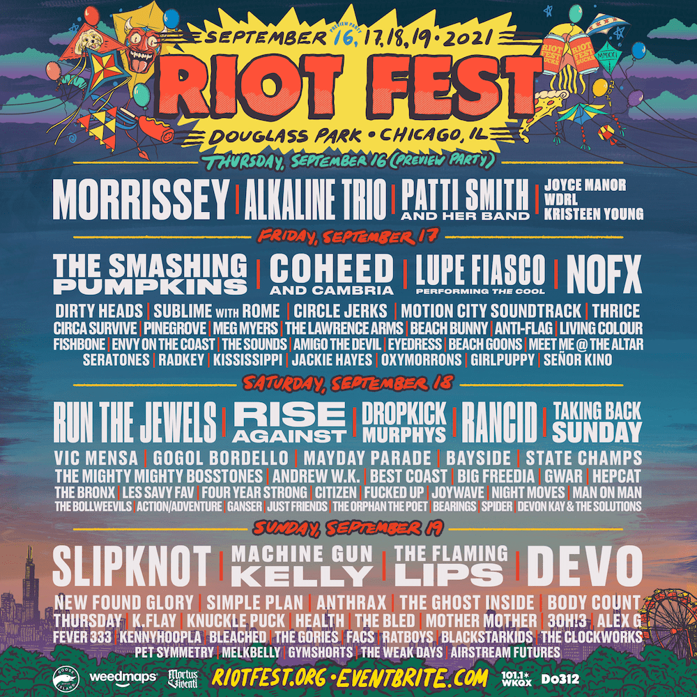 riot fest 2021 daily poster