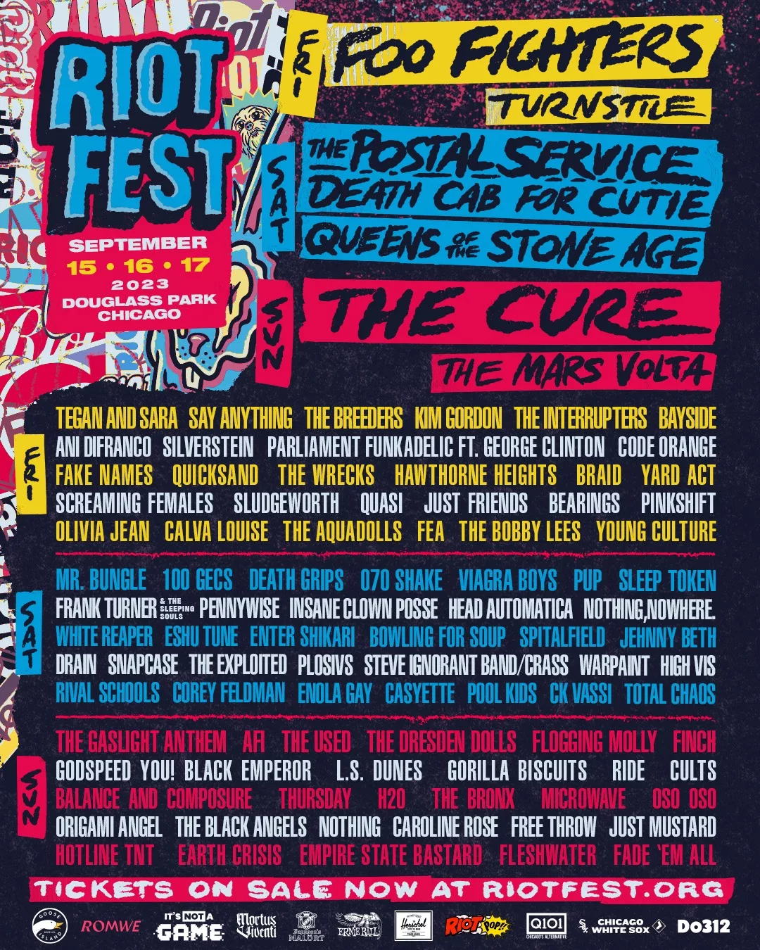 Riot Fest Releases 2023 Daily Lineup | Grooveist