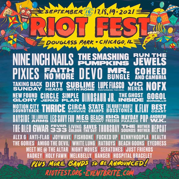 riot fest 2021 lineup poster