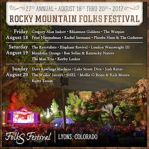 Rocky Mountain Folks Festival 2017 Lineup poster image