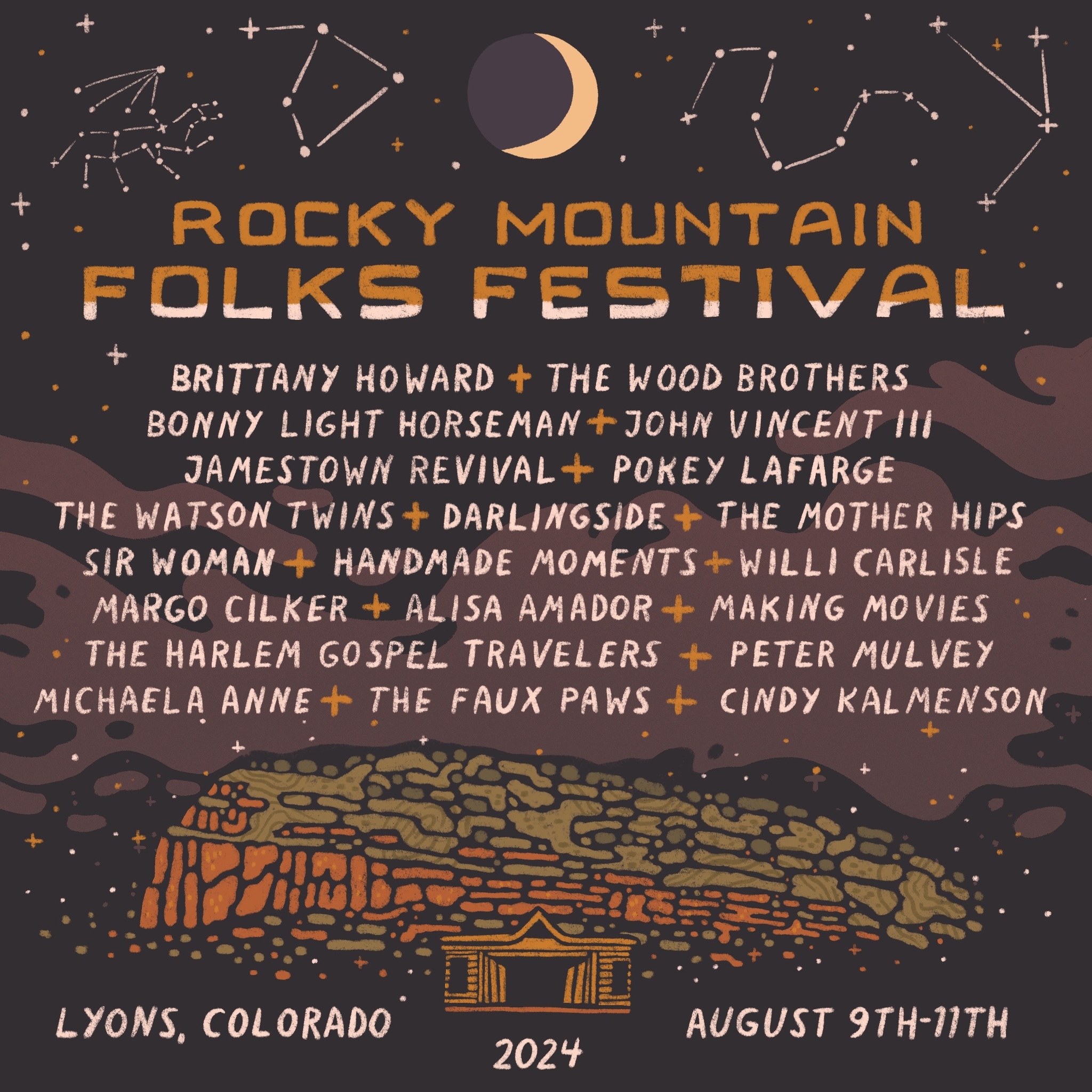 Rocky Mountain Folks Festival 2024 lineup poster