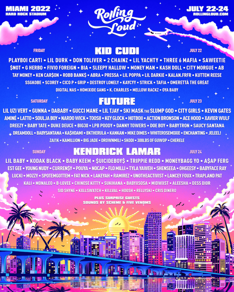 rolling loud miami 2022 lineup poster