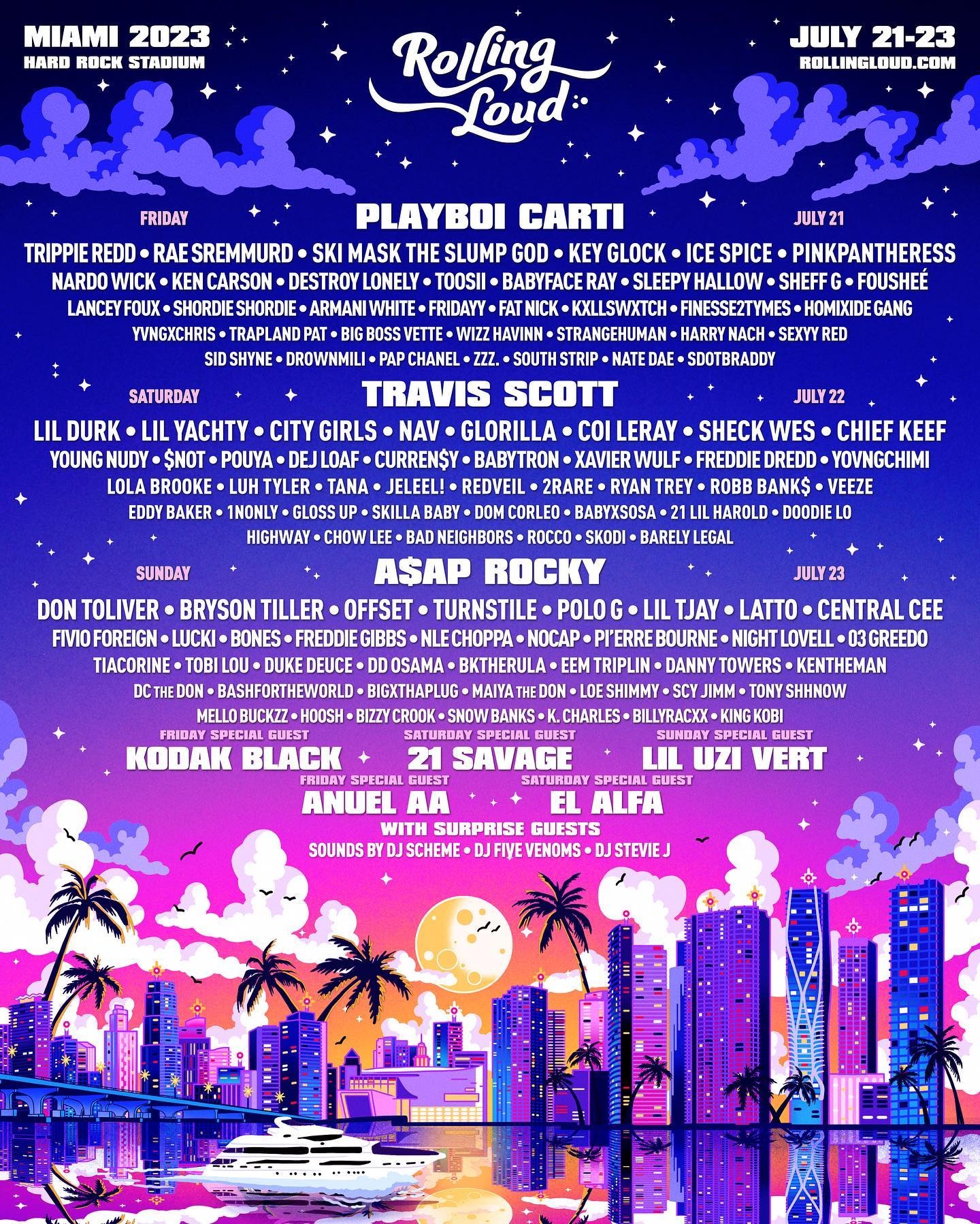 Rolling Loud Miami 2023 lineup poster