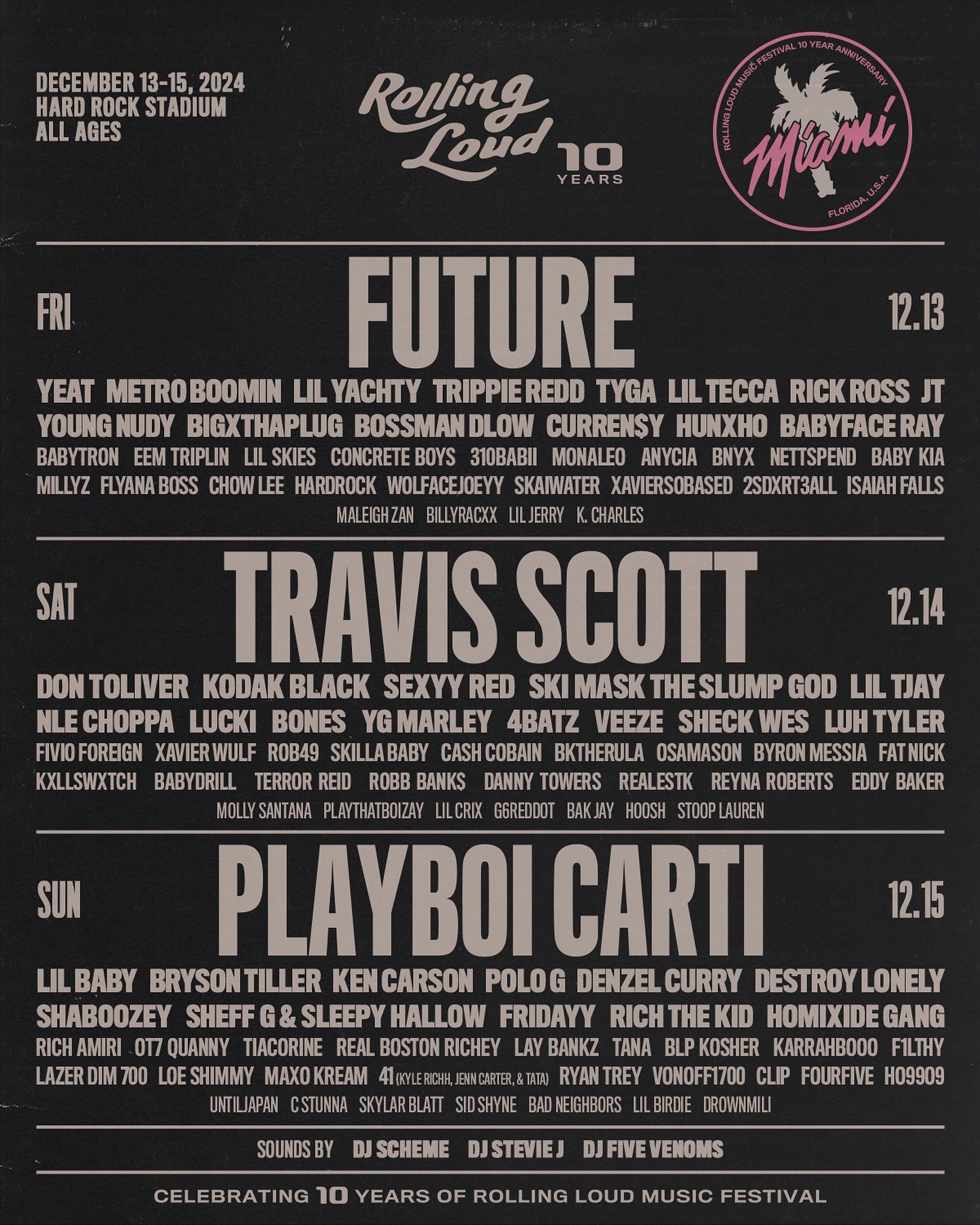 Rolling Loud Miami 2024 lineup poster