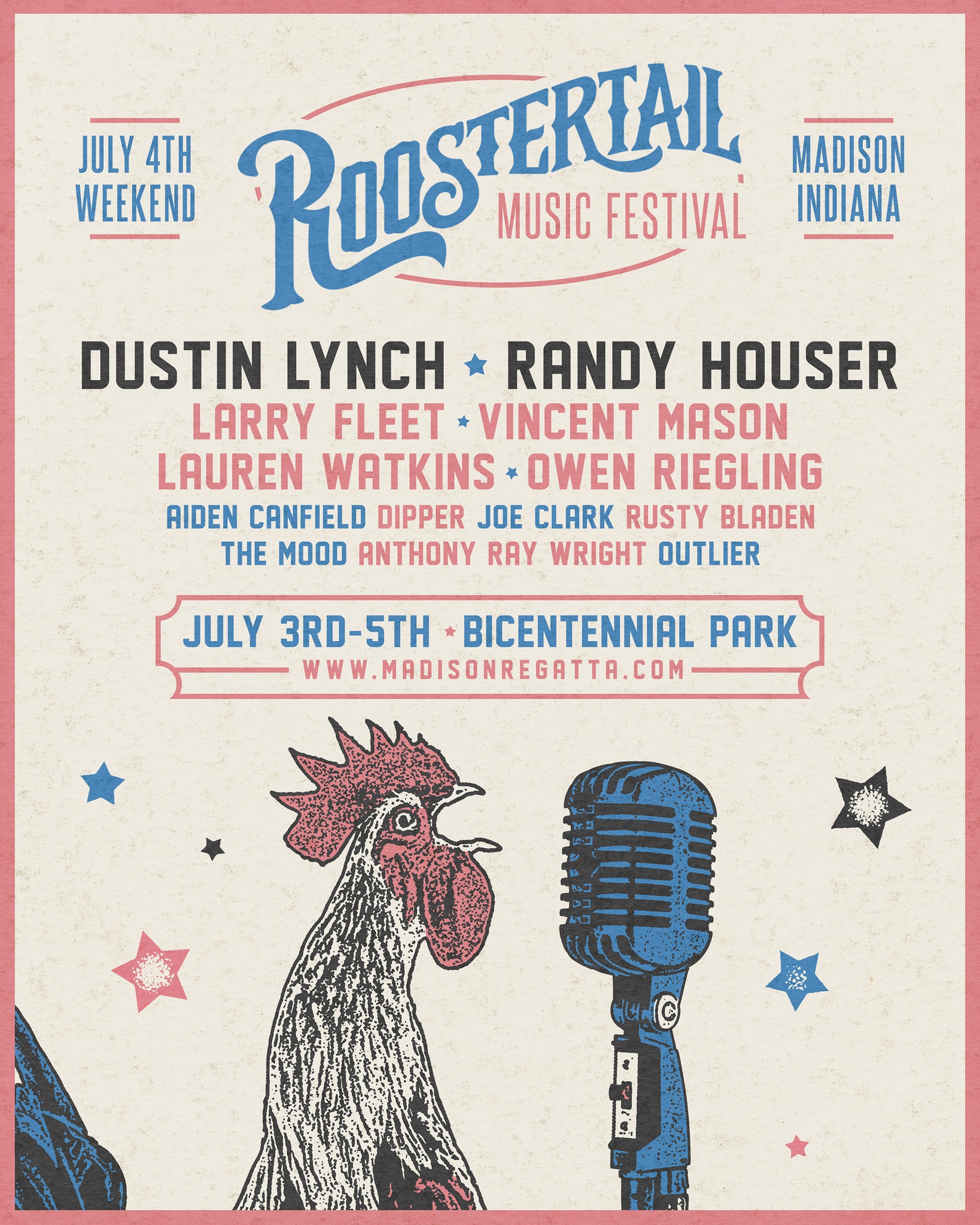 Roostertail Music Festival lineup poster