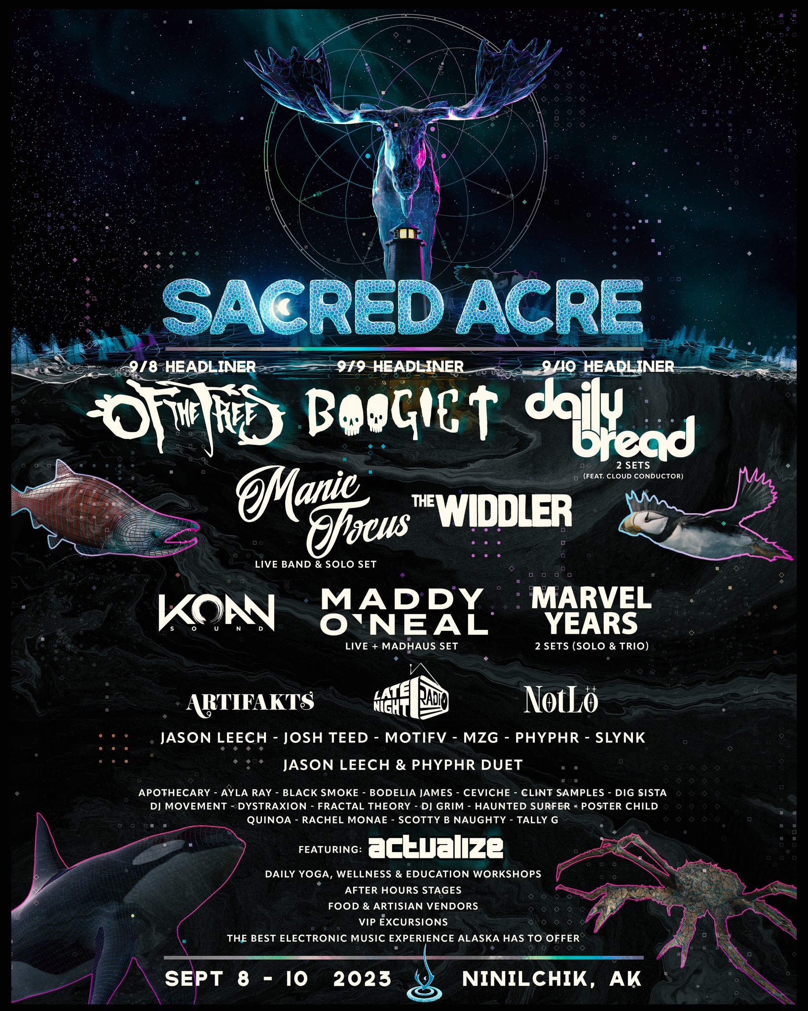 Sacred Acre 2023 lineup poster