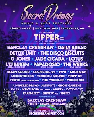 Secret Dreams Music & Arts Festival 2024 Lineup poster image