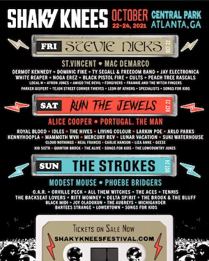 Shaky Knees Music Festival 2021 Lineup poster image