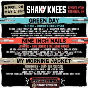 Shaky Knees Music Festival 2022 Lineup poster image