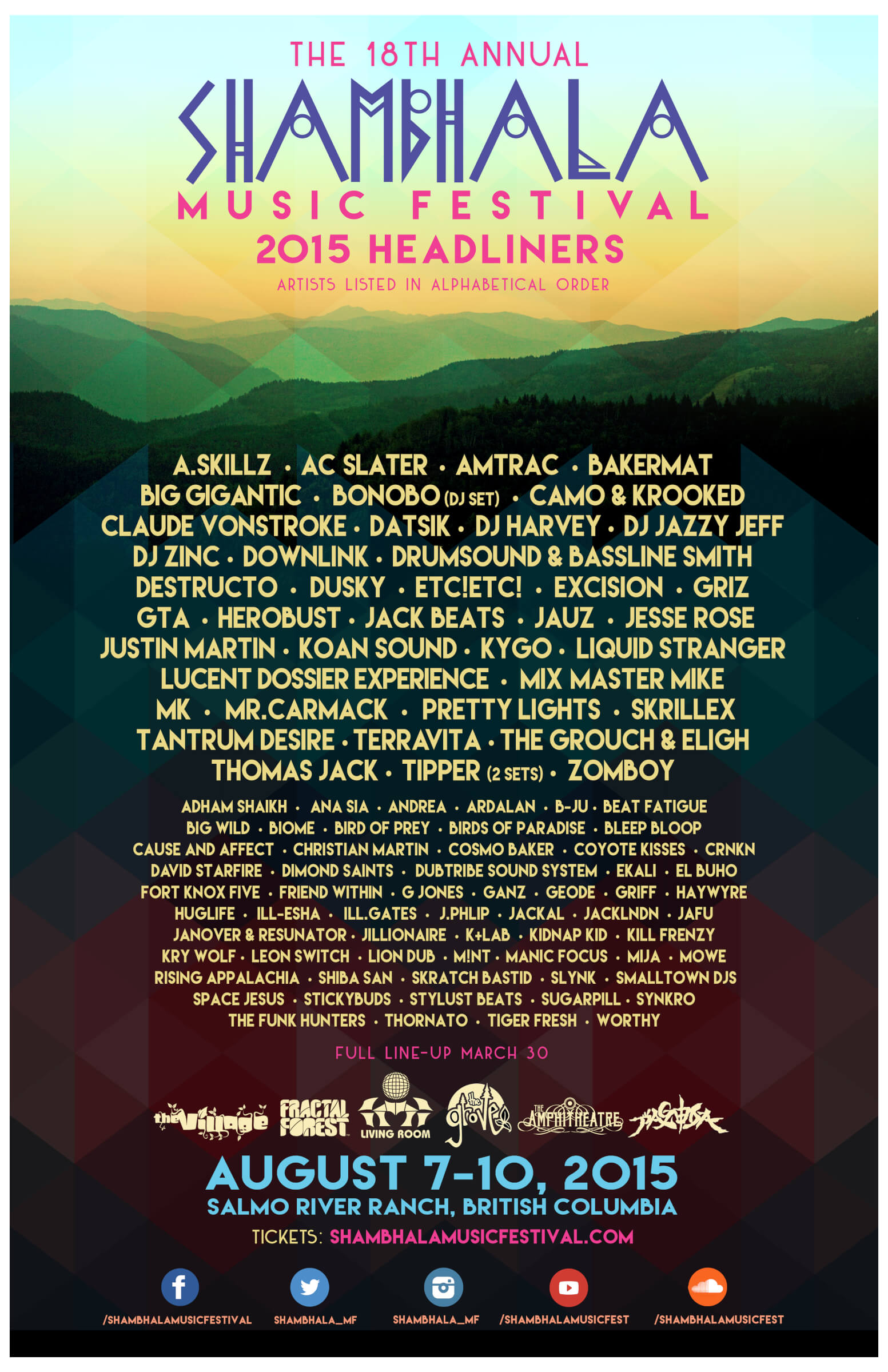 Shambhala Music Festival 2015 Lineup poster image