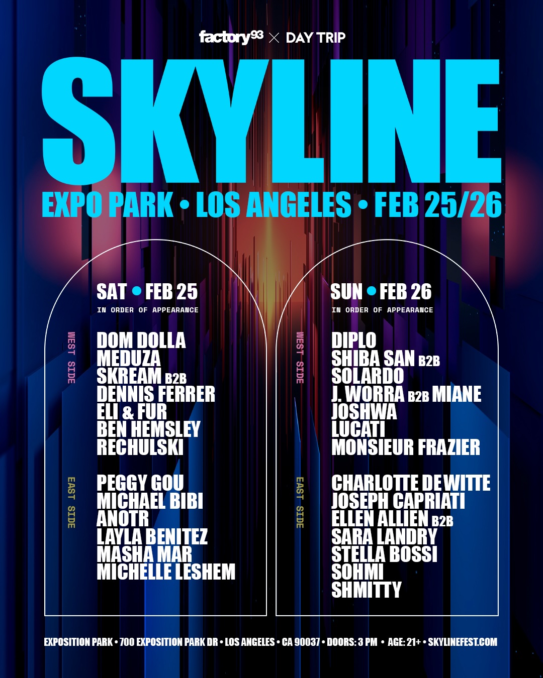 Skyline LA 2023 lineup poster