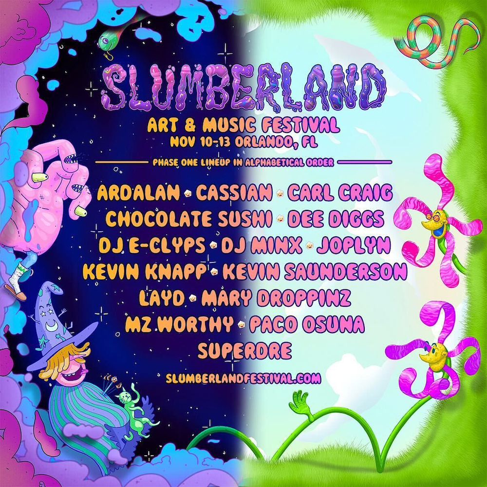 slumberland art music festival 2022 lineup poster