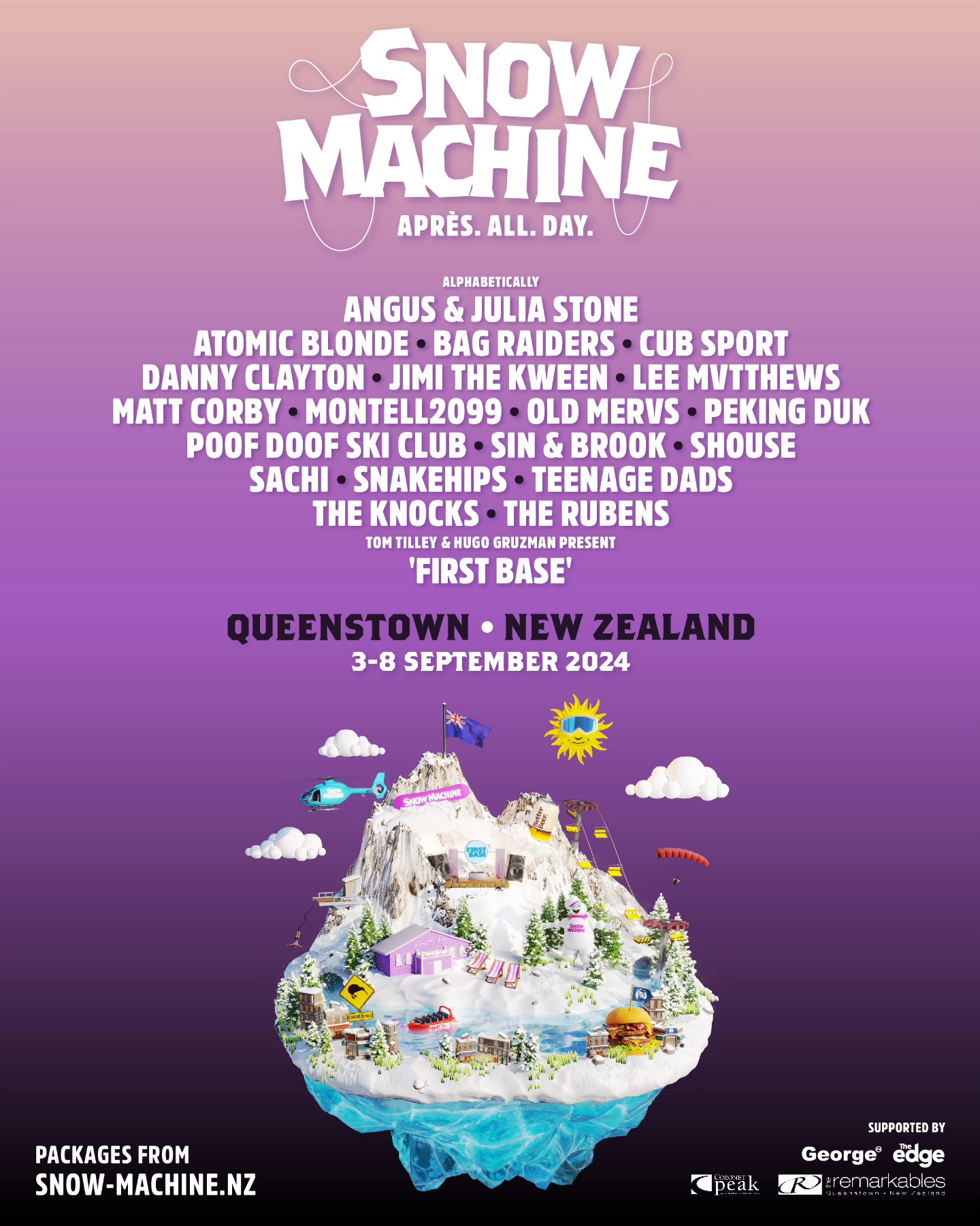 Snow Machine New Zealand 2024 Lineup Grooveist   Snow Machine New Zealand 2024 Lineup Poster 