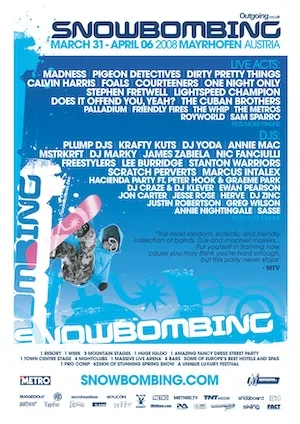 Snowbombing 2008 Lineup poster image