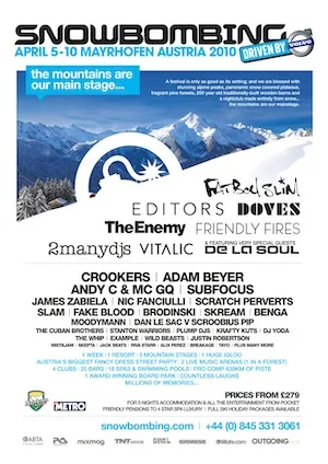 Snowbombing 2010 Lineup poster image