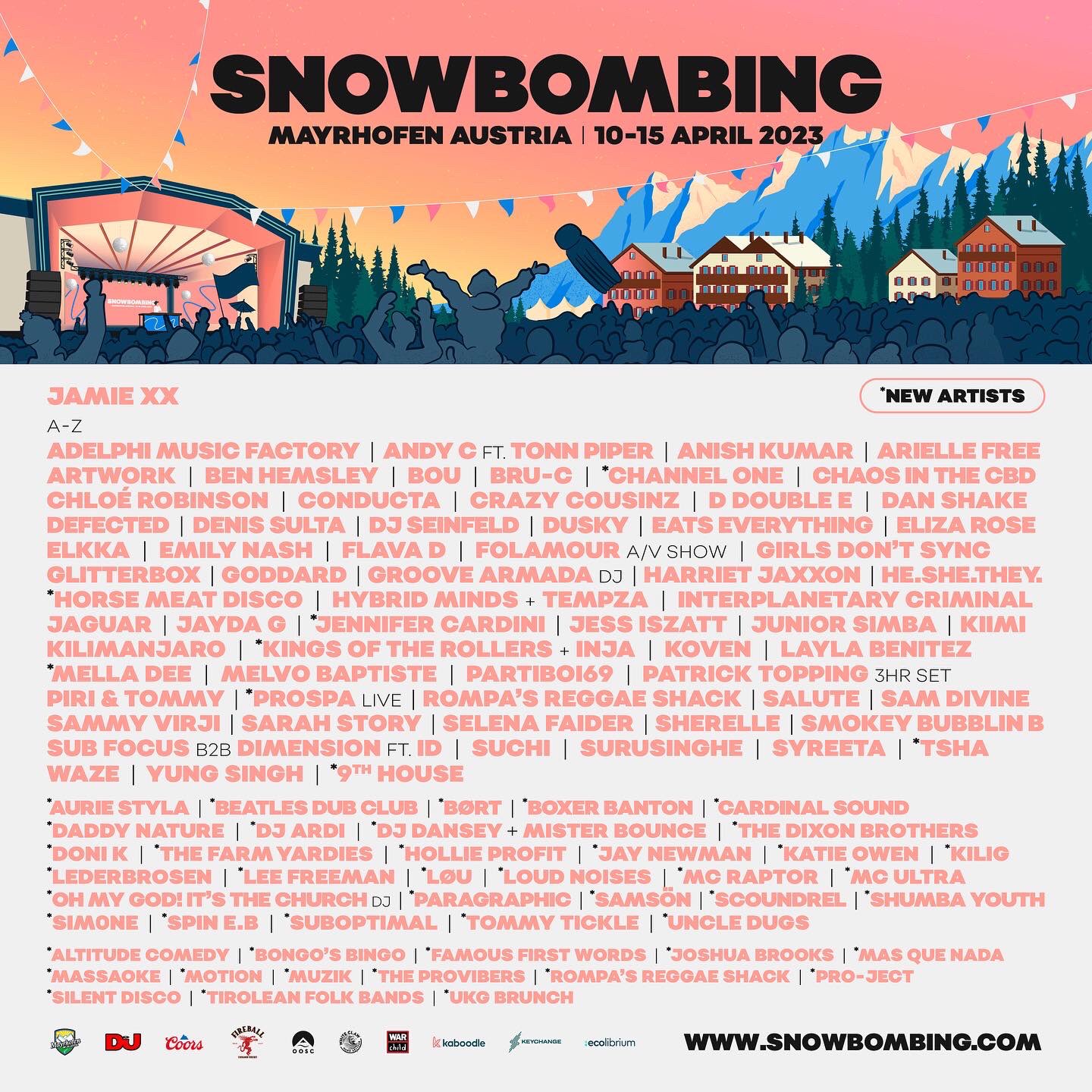 Snowbombing 2023 Lineup Grooveist