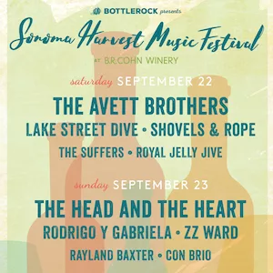 Sonoma Harvest Music Festival 2018 Lineup poster image